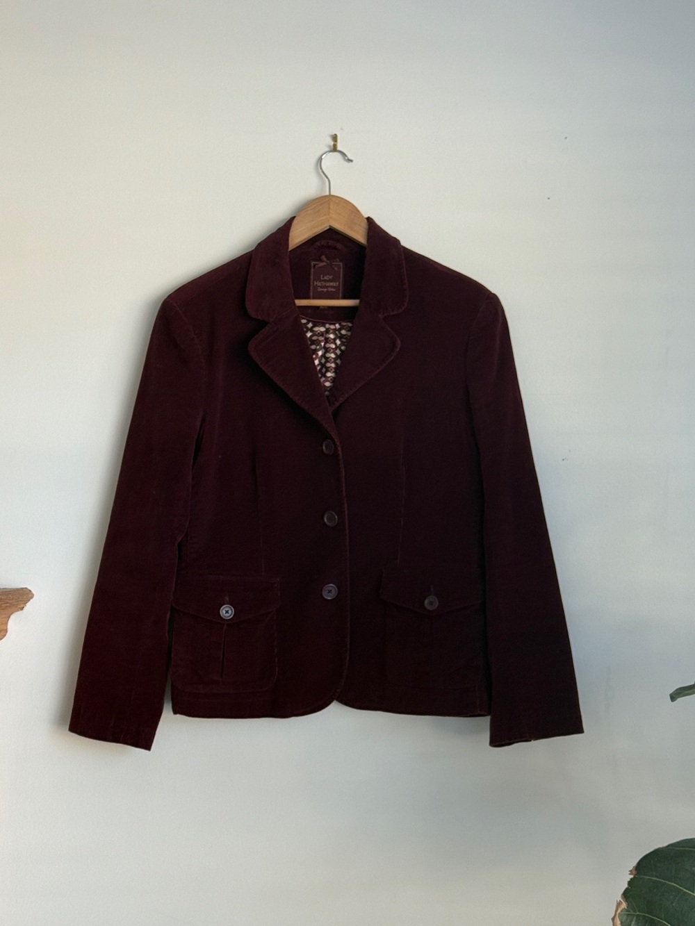 Anthropologie Lady Hathaway Women's Tailored Corduroy  Blazer - Burgundy